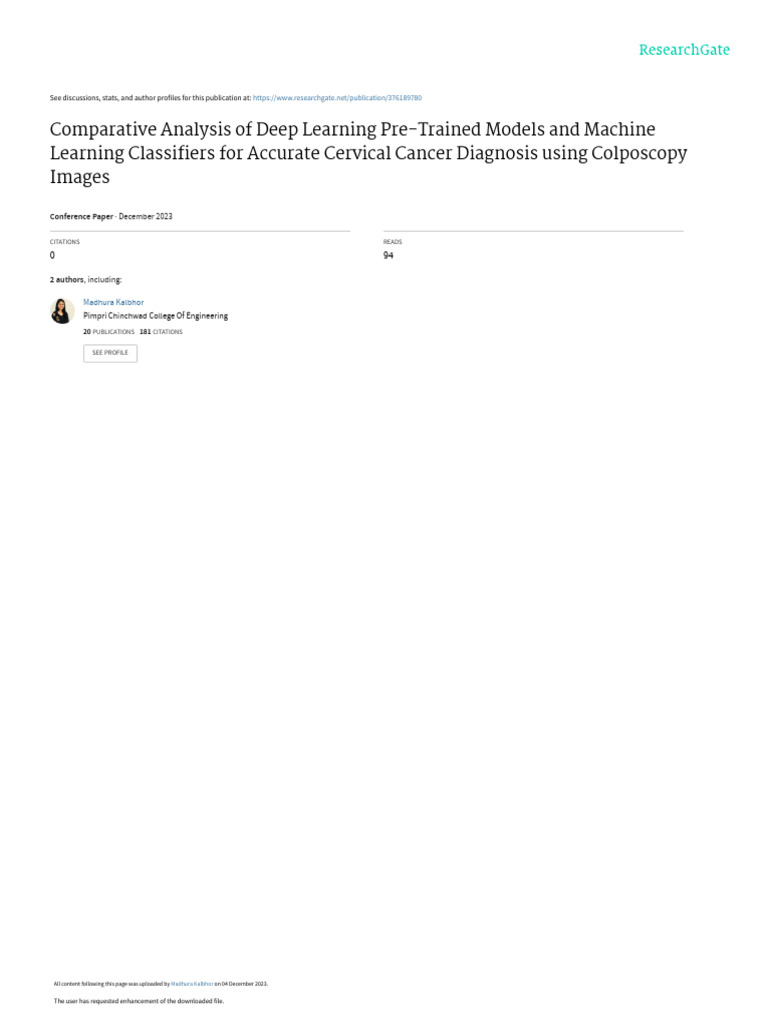 Final 1228 Iccubea 2023 | PDF | Deep Learning | Cervical Cancer
