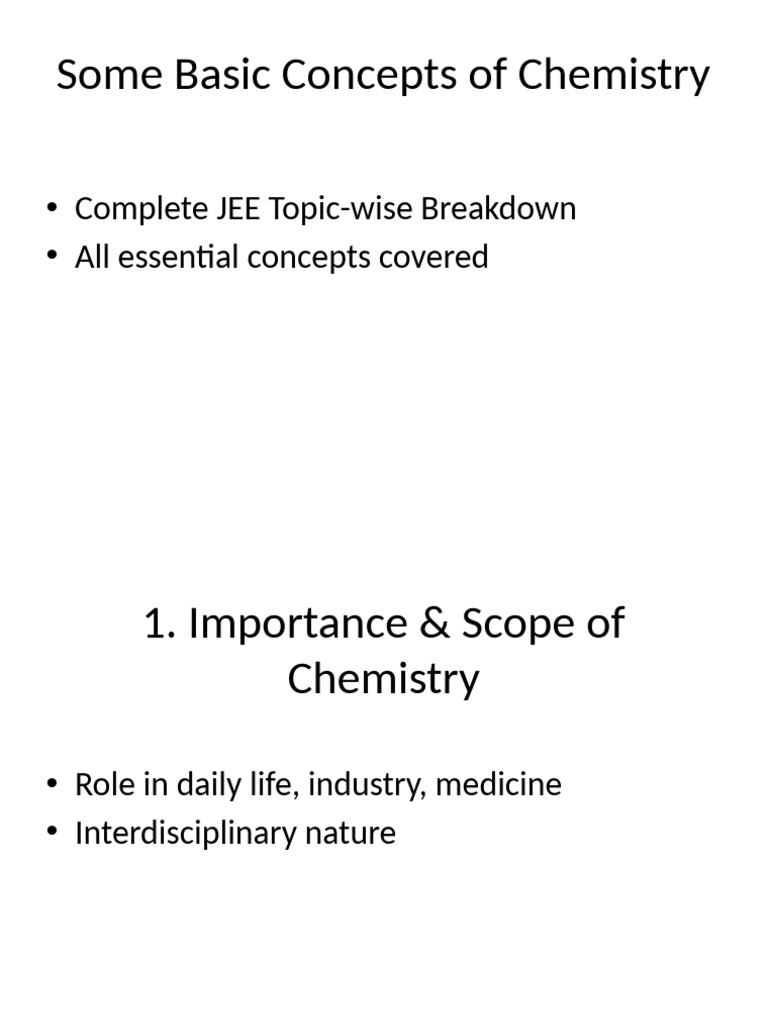 Essential Chemistry Concepts for JEE | PDF