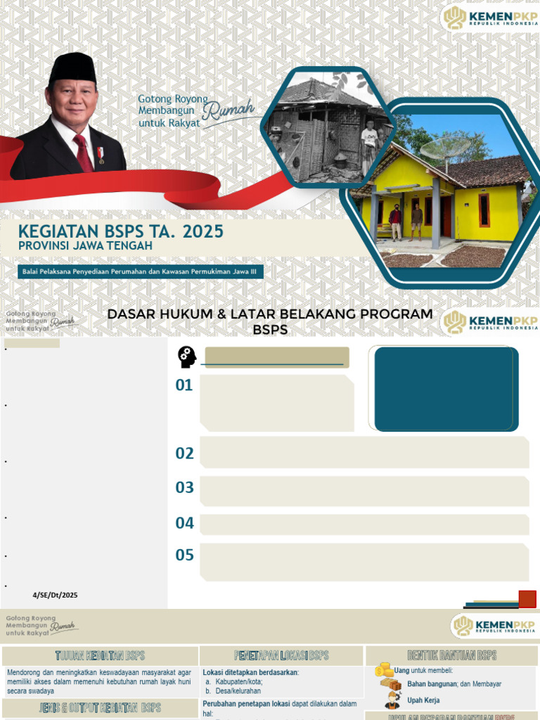 Program BSPS 2025: Gotong Royong Perumahan | PDF