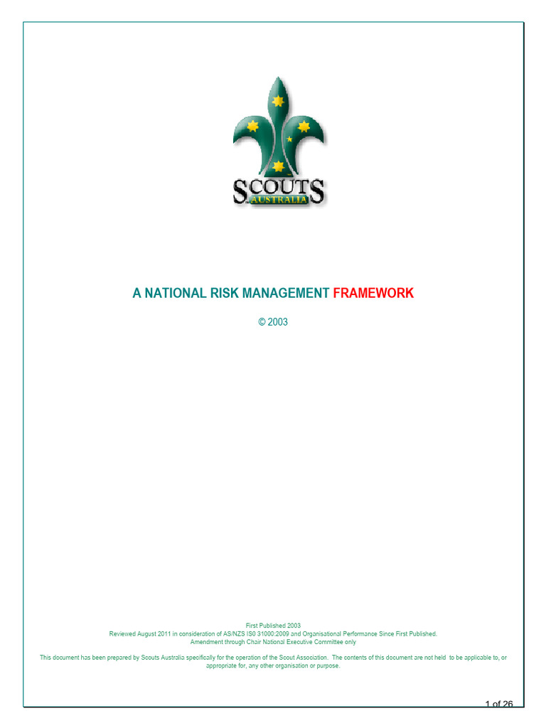 Scouts Australia Risk Management Framework | PDF | Risk | Risk Management