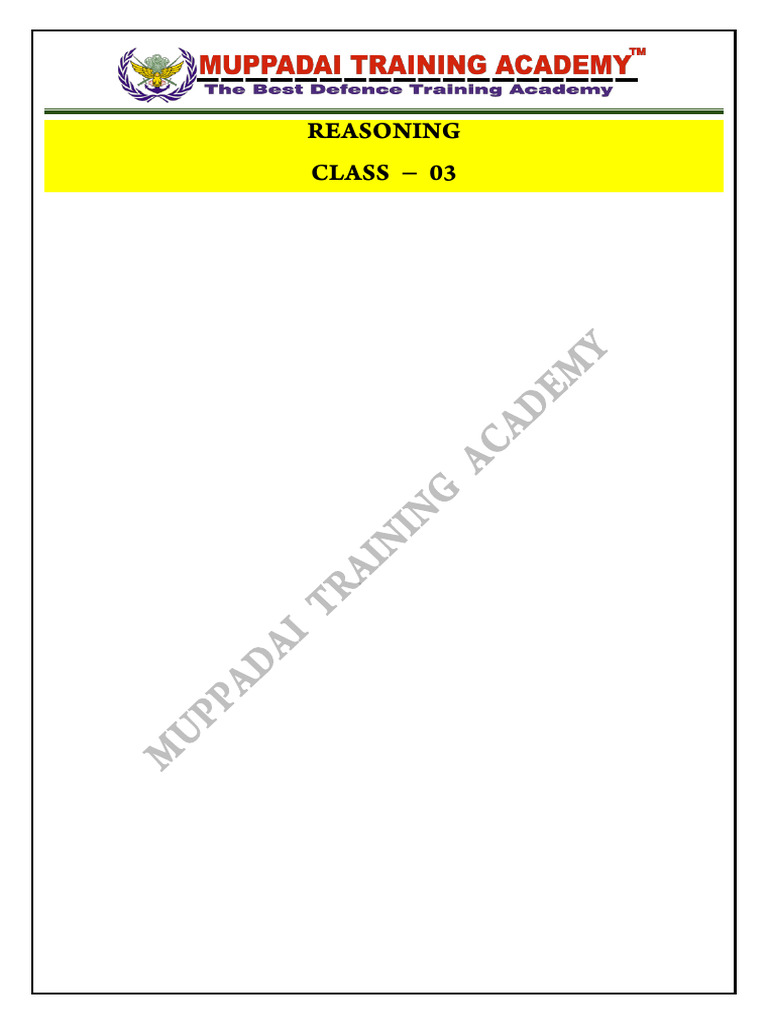 Reasoning Class 03 | PDF