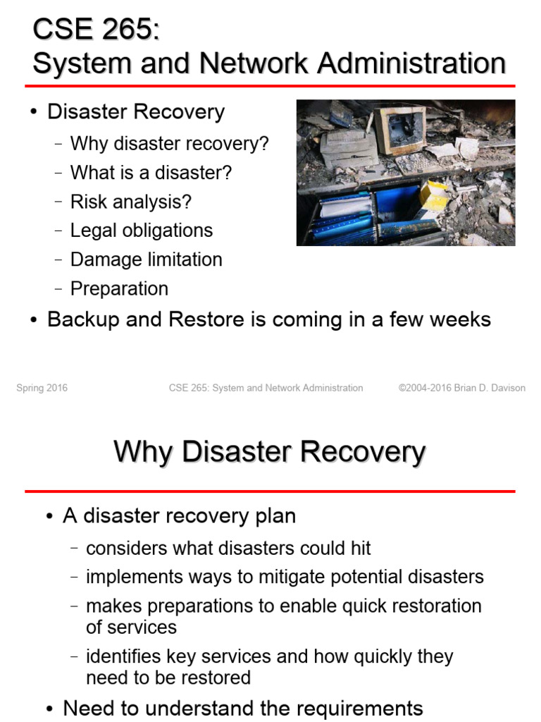 Disaster Recovery in System Administration | PDF | Booting | Berkeley ...