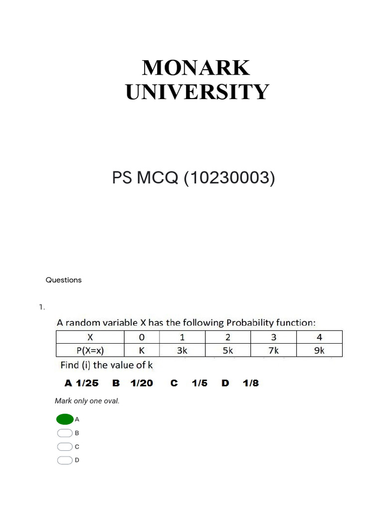 Probability Function Exam Questions | PDF | Chess Theory | Chess