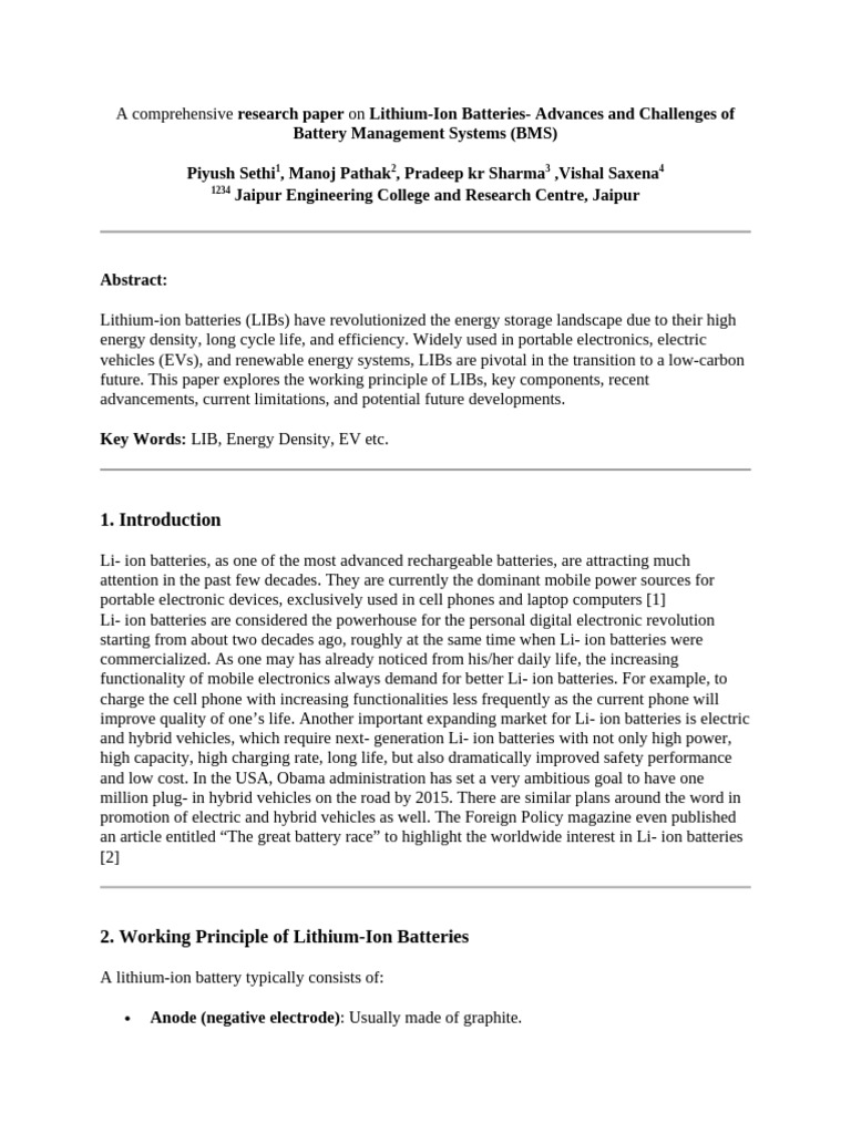 Advances in Lithium-Ion Battery Management | PDF | Lithium Ion Battery ...