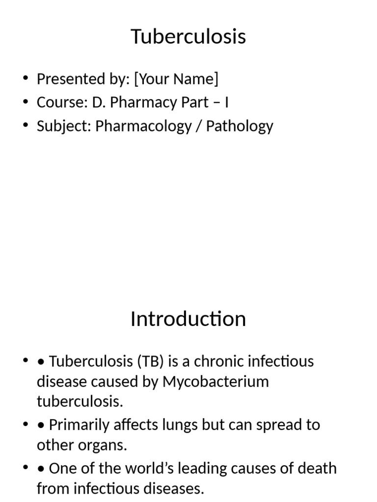 Tuberculosis Presentation | PDF | Tuberculosis | Medicine