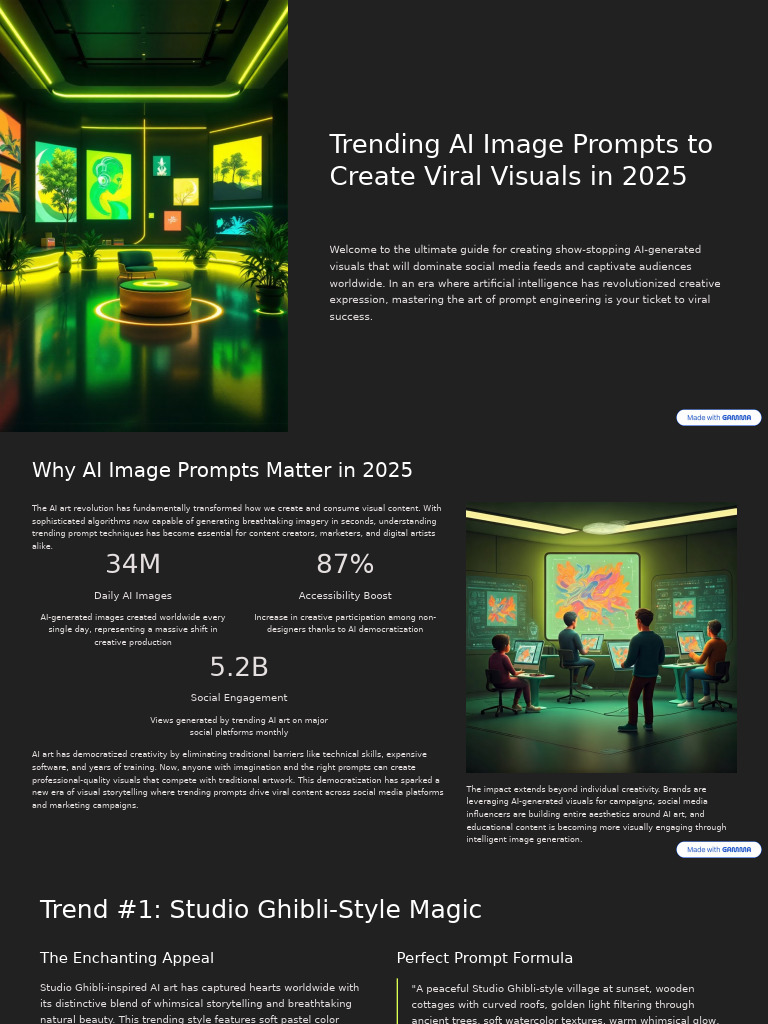 Trending AI Image Prompts for 2025 | PDF | Artificial Intelligence ...