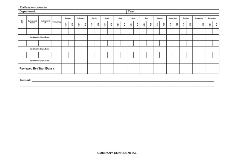 Instrument Calibration Calendar | PDF