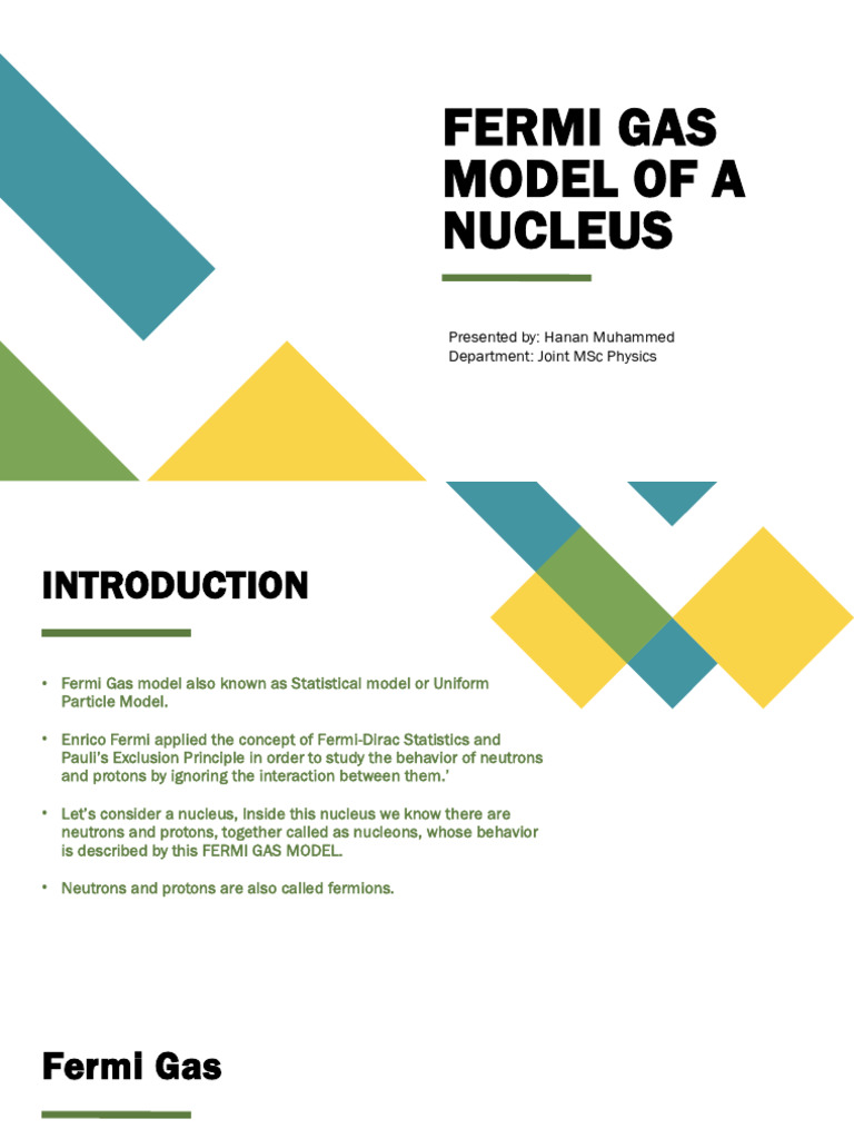 Fermi Gas Model of Nucleus Explained | PDF | Atomic Nucleus | Neutron
