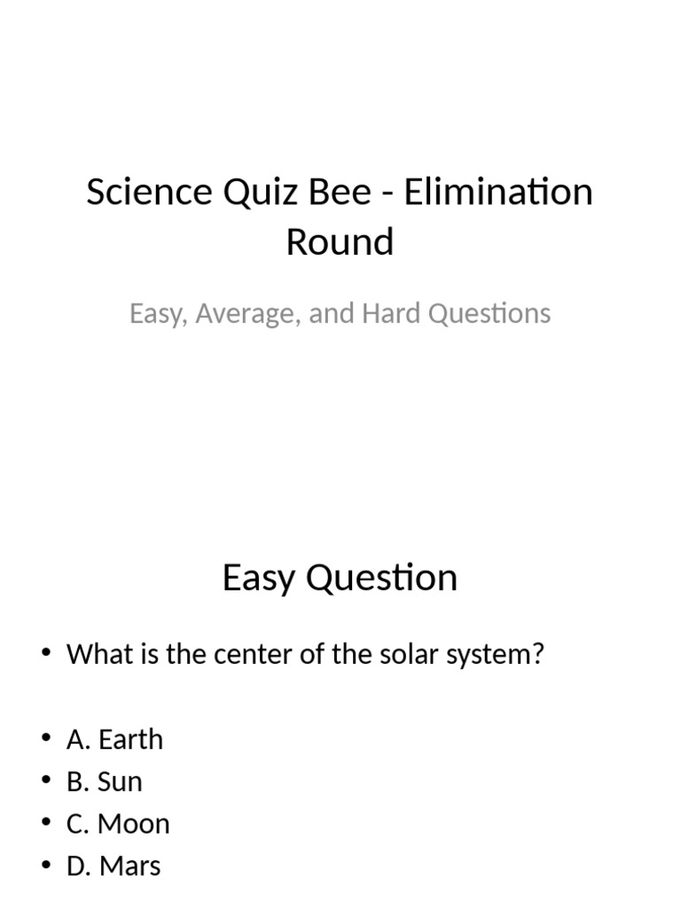 Science Quiz Bee | PDF