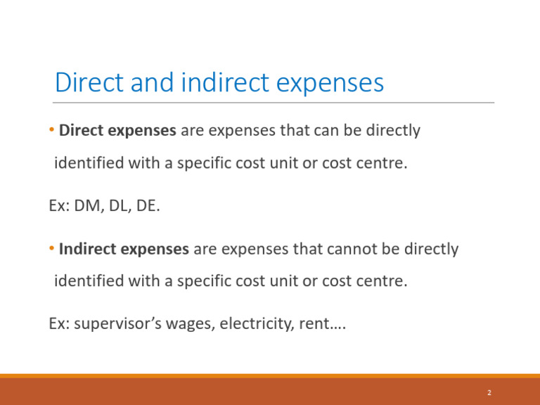 Understanding Direct vs Indirect Expenses | PDF