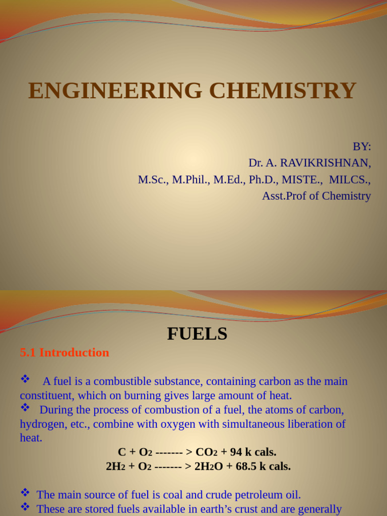 Engineering Chemistry Unit 5 Fuels | PDF | Biodiesel | Gasoline