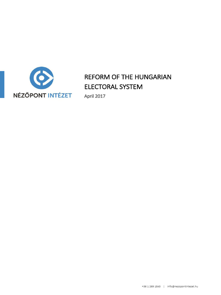Hungarian Electoral System Reform 2017 | PDF | Electoral District | Voting