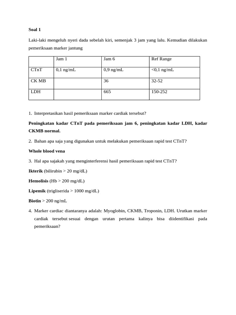 Pembahasan kasus patologi klinik bagian Kardiovaskuler | PDF