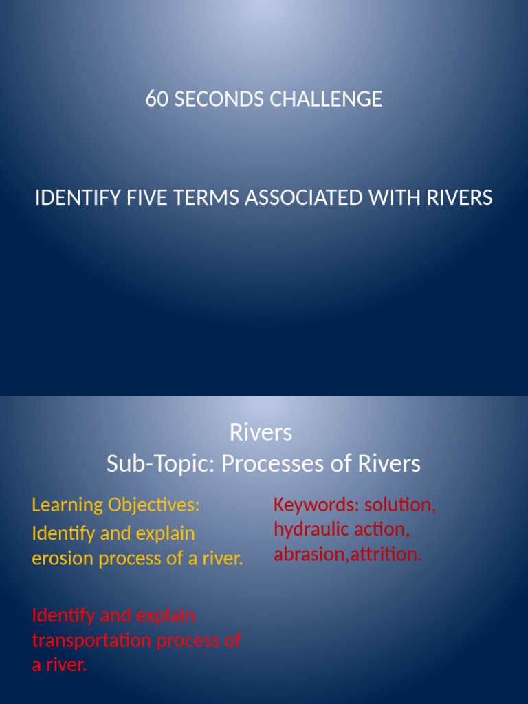 River Processes: Erosion, Transport, Deposition | PDF