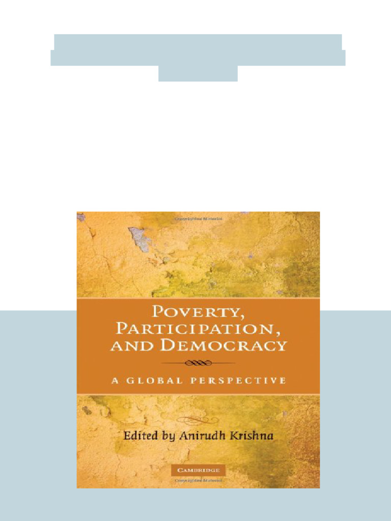 Poverty Participation and Democracy A Global Perspective 1st Edition ...