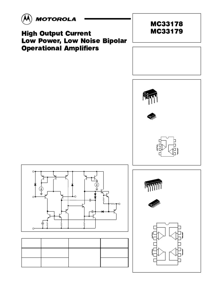 MC33178/79 Operational Amplifiers Datasheet | PDF | Amplifier ...