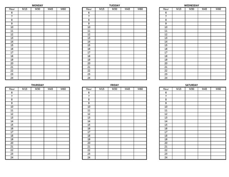Weekly Hourly Schedule Breakdown | PDF