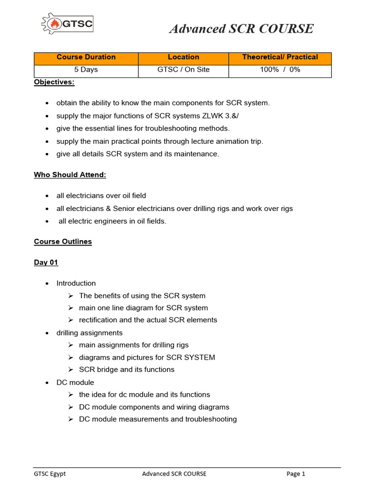 Advanced SCR Systems Training Course | PDF | Rectifier | Alternating ...