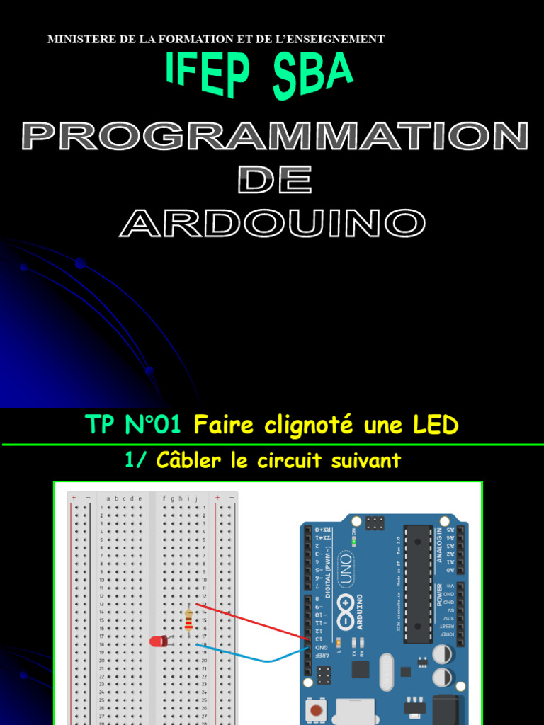 Clignotement LED avec Arduino: Guide TP | PDF | Programme informatique ...