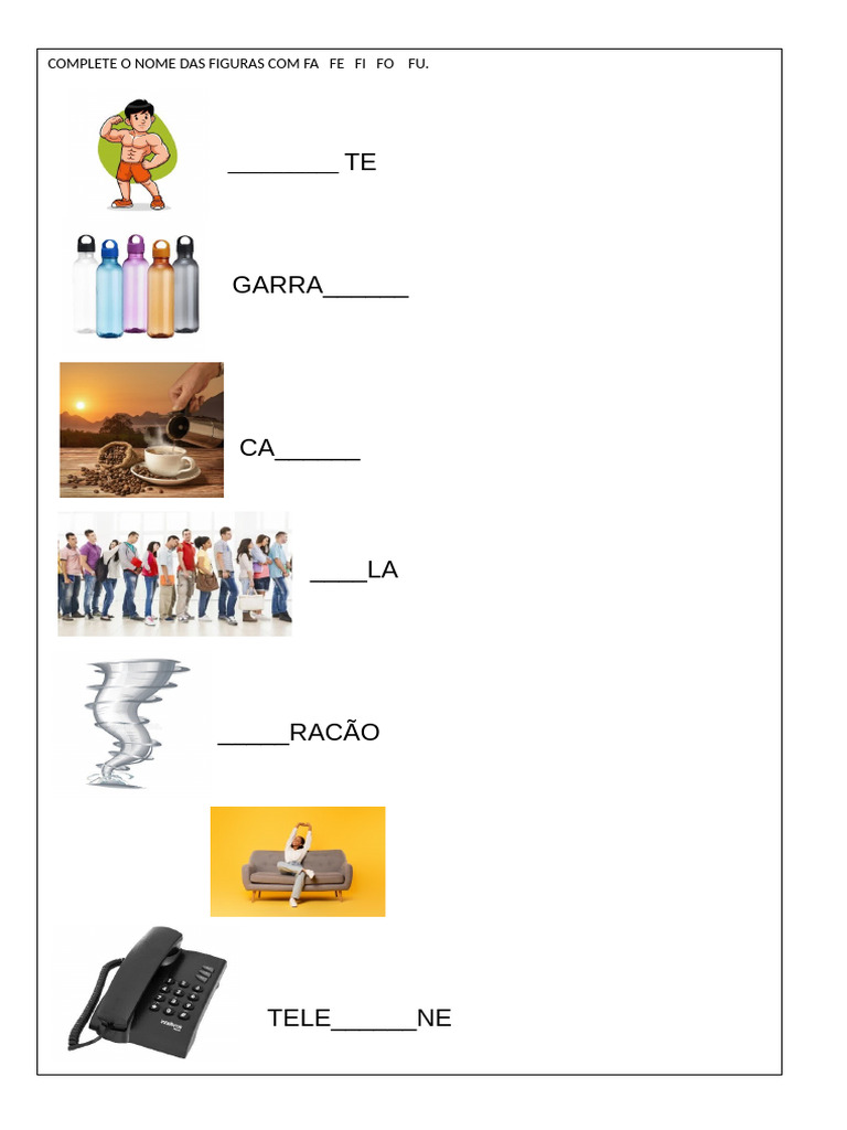 Complete Figuras com Letras F | PDF