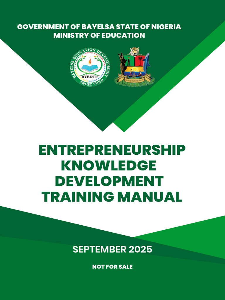 Entreprenuership Knowledge Development Training Manual | PDF