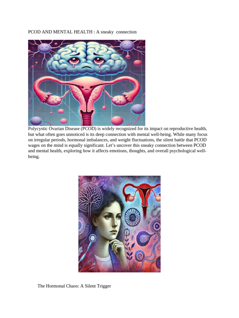 Pcod and Mental Health | PDF | Polycystic Ovary Syndrome | Anxiety