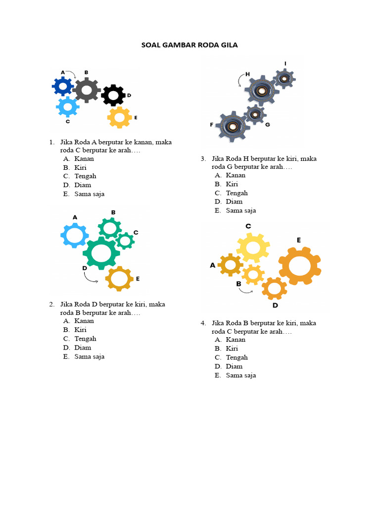 Soal Roda Gila dan Arah Putaran | PDF