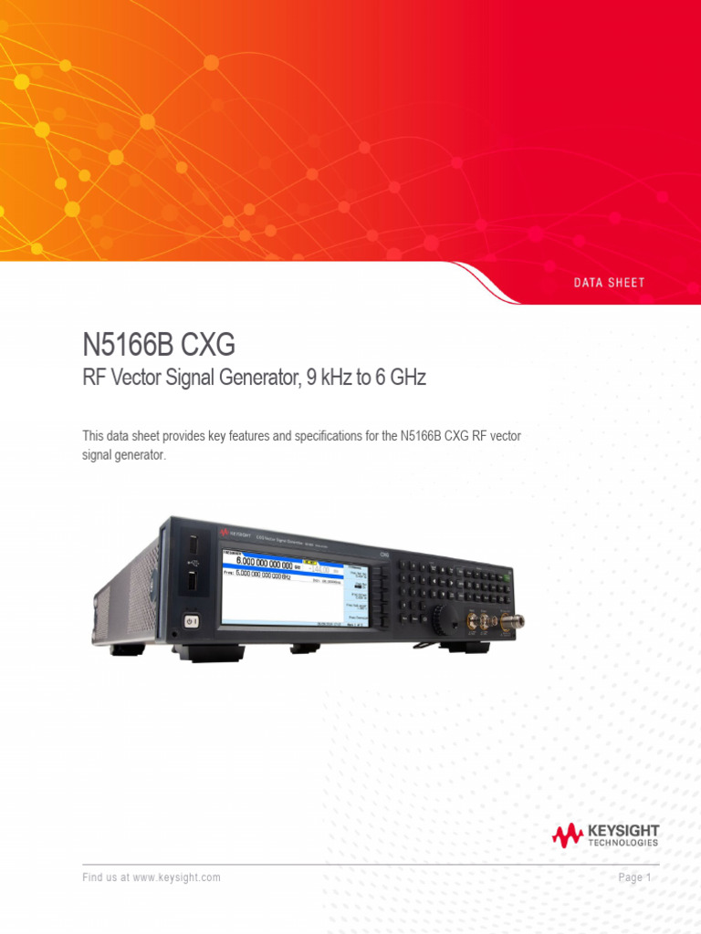 N5166B CXA RF Vector Signal Generator | PDF | Information And ...