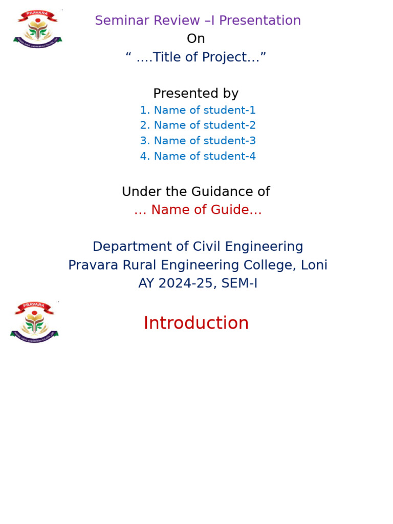 Project Progress Review-I Format | PDF