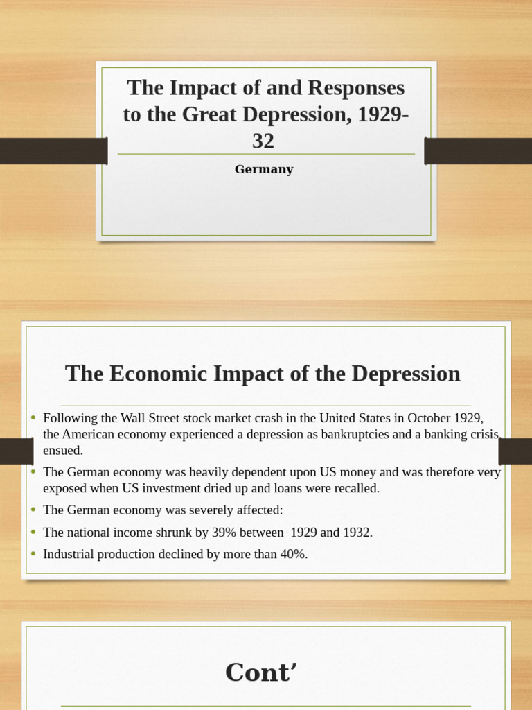 The Impact of and Responses To The Great | PDF | Weimar Republic | Nazi ...