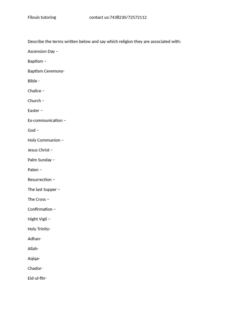 Rme Keywords Exercise STD 5-7 Sept 2025 | PDF