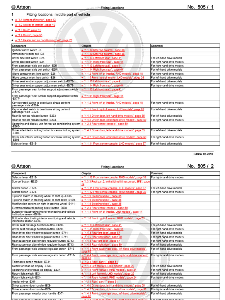 Volkswagen Arteon Component Locations | PDF | Vehicles | Motor Vehicle