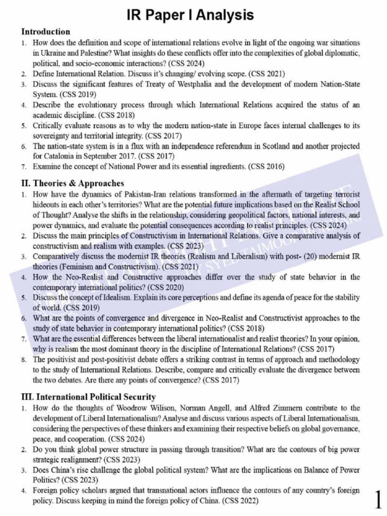 IR1 Analysis | PDF