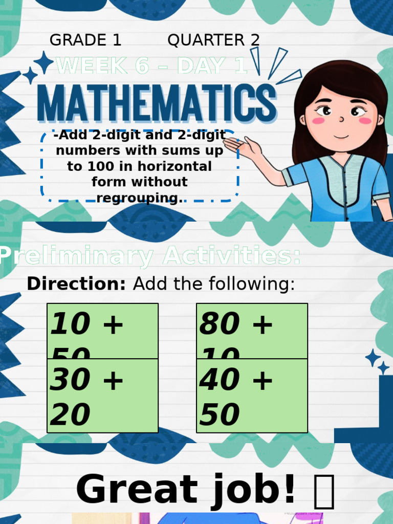Vertical Addition for Grade 1 Math | PDF | Summation | Mathematics