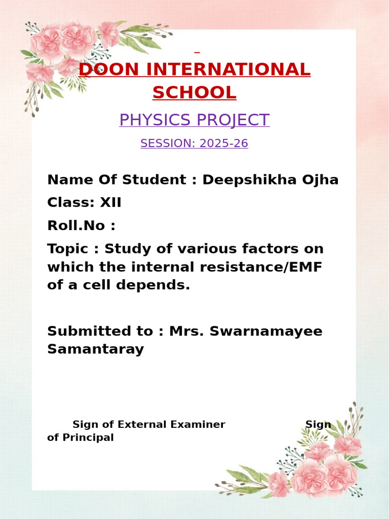 Physics Investigatory Project | PDF | Electromagnetism | Electricity
