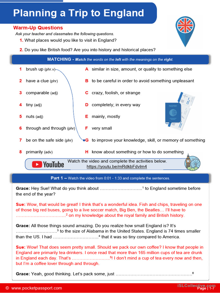 Planning A Trip To England - Travel | PDF