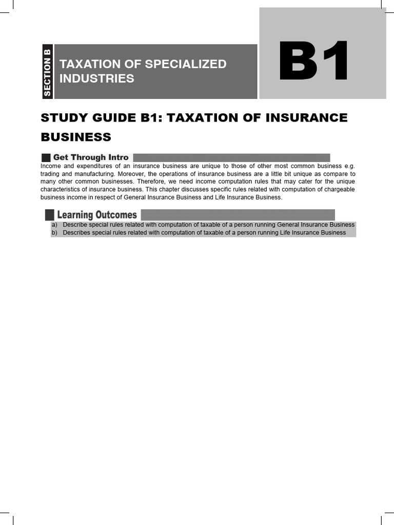 Taxation Rules for Insurance Businesses | PDF | Reinsurance | Insurance
