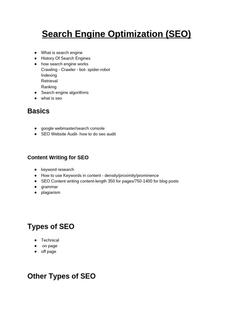 Search Engine Optimization (SEO) : Basics | PDF