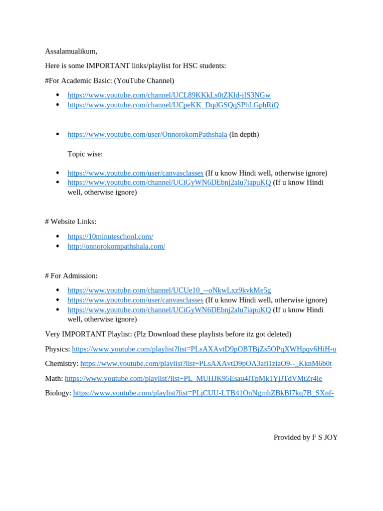 Essential HSC Study Resources and Links | PDF