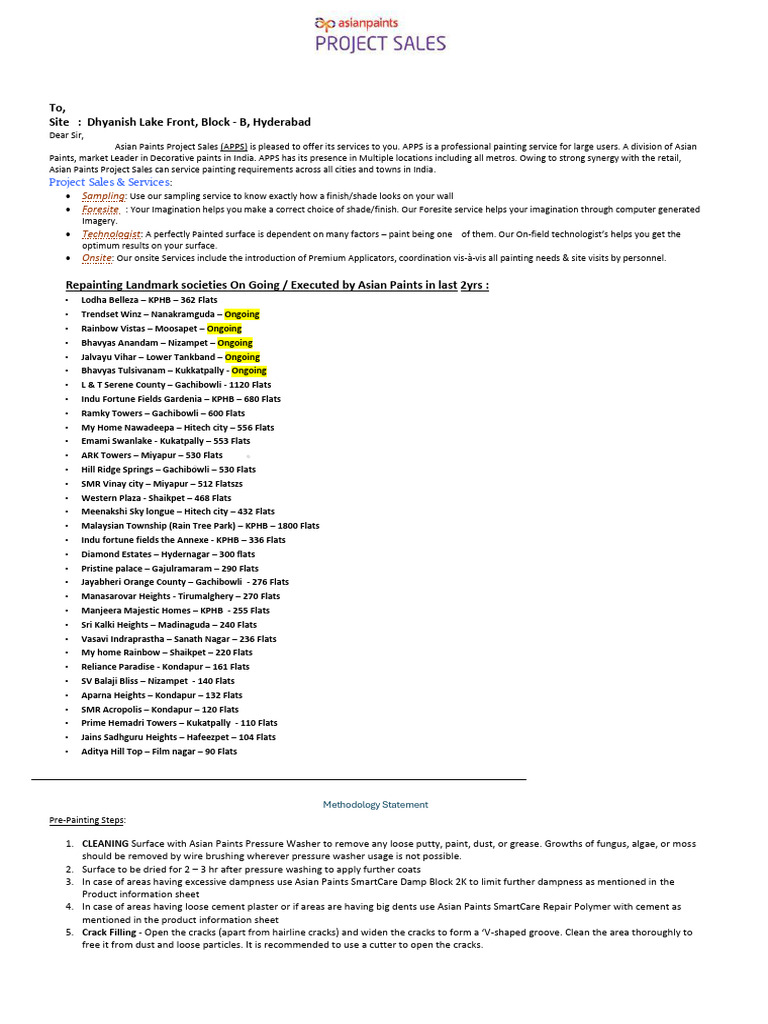 Asian Paints Project Sales Proposal | PDF | Paint | Paintings