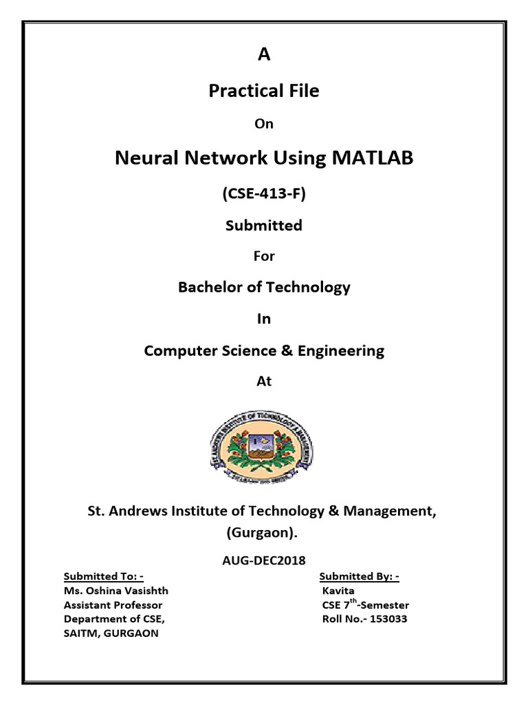 Neural Network Front Page | PDF