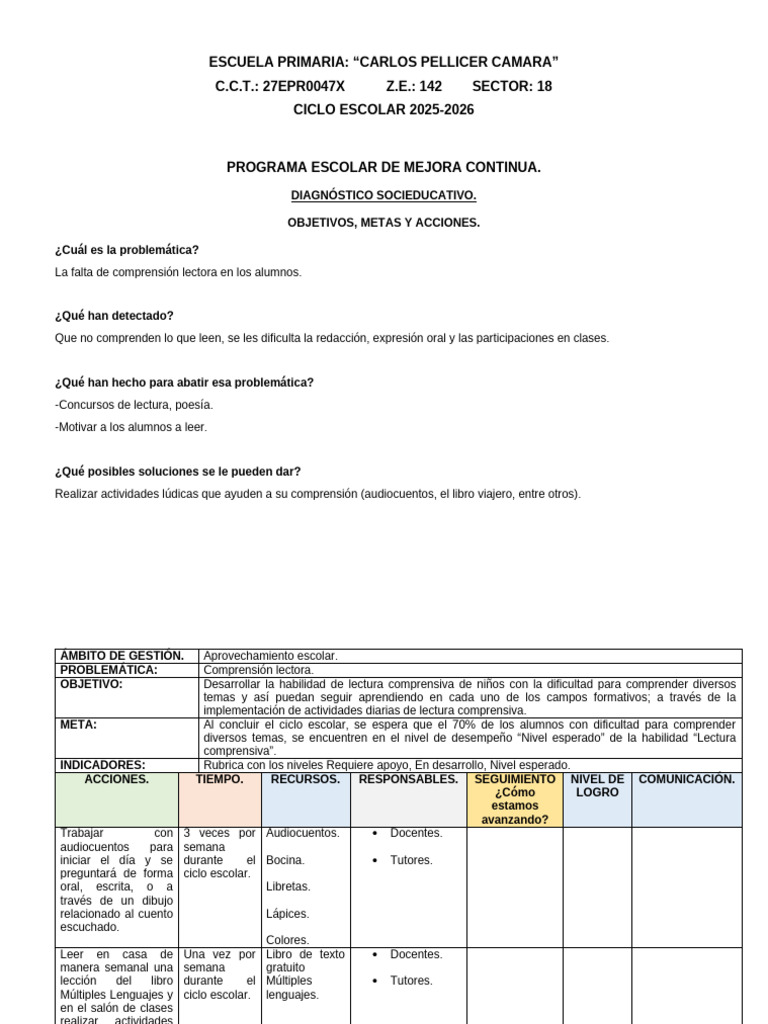 Mejora de Comprensión Lectora en Primaria | PDF | Comprensión lectora ...