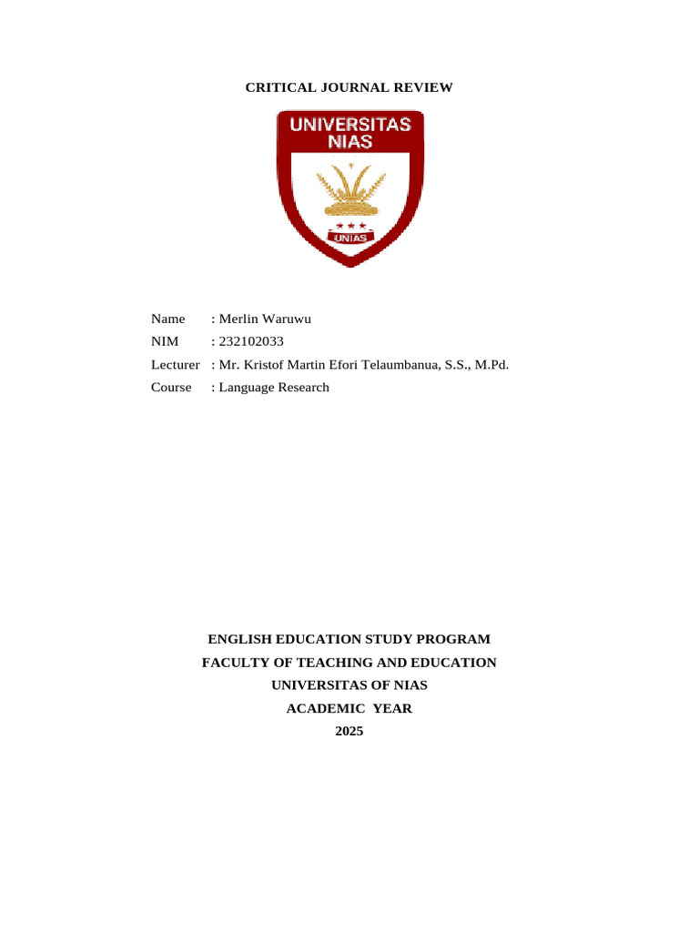 Critical Journal Review on Language Education | PDF | Motivation ...