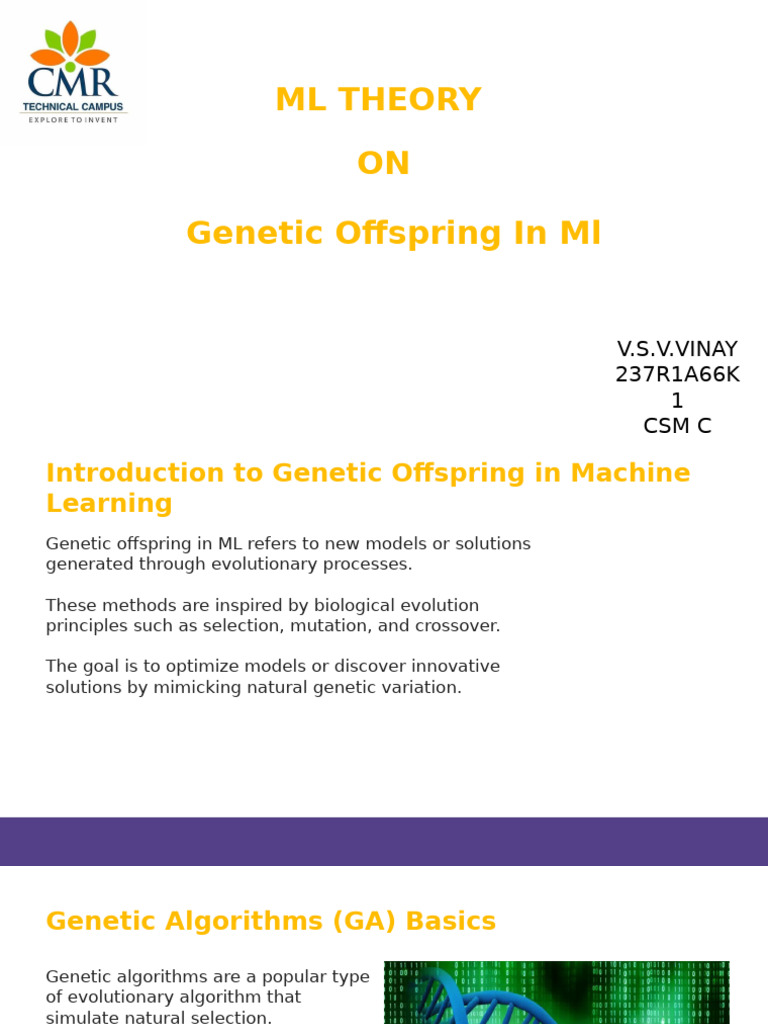 Genetic Offspring in Machine Learning | PDF | Machine Learning ...