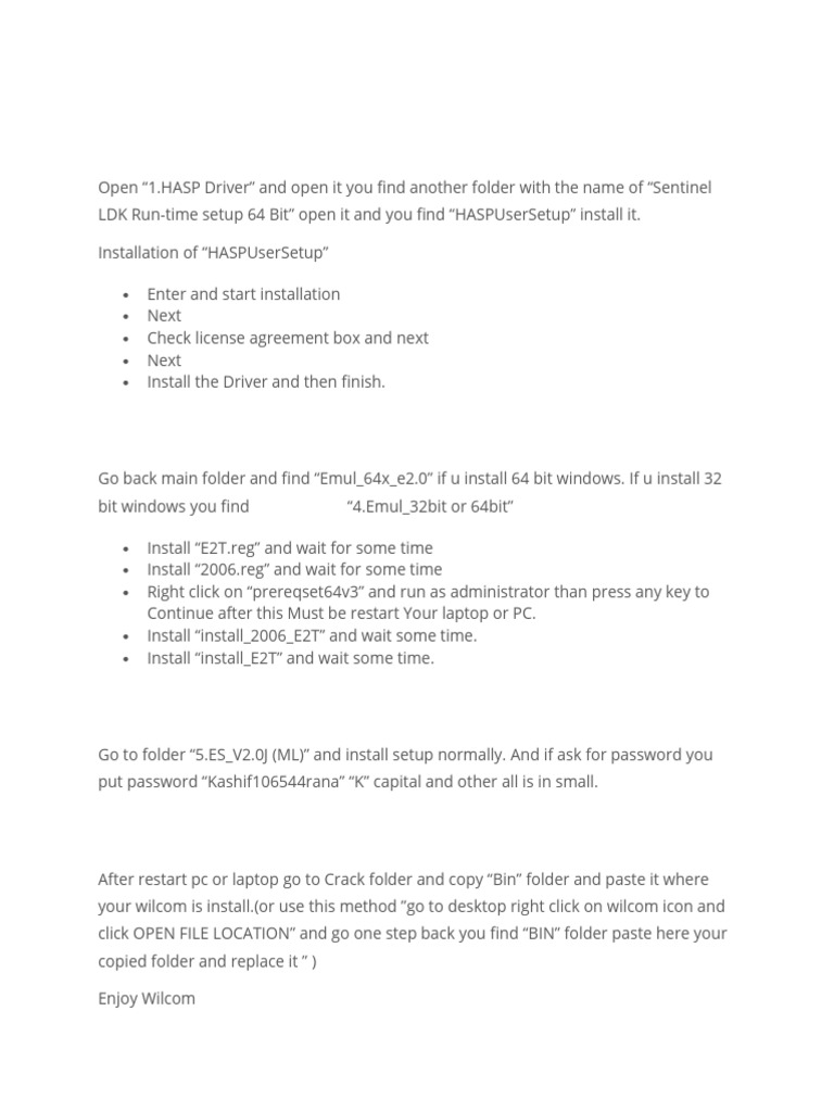 Wilcom E2 Installation | PDF