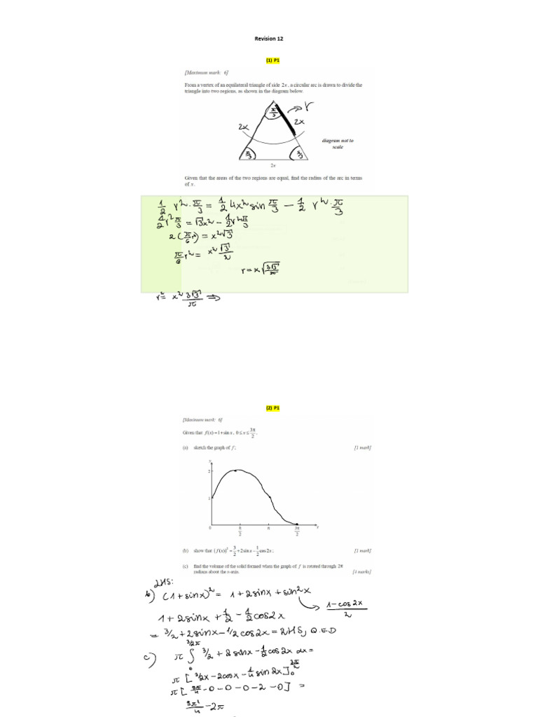 Mathematical Problem Solutions and Analysis | PDF