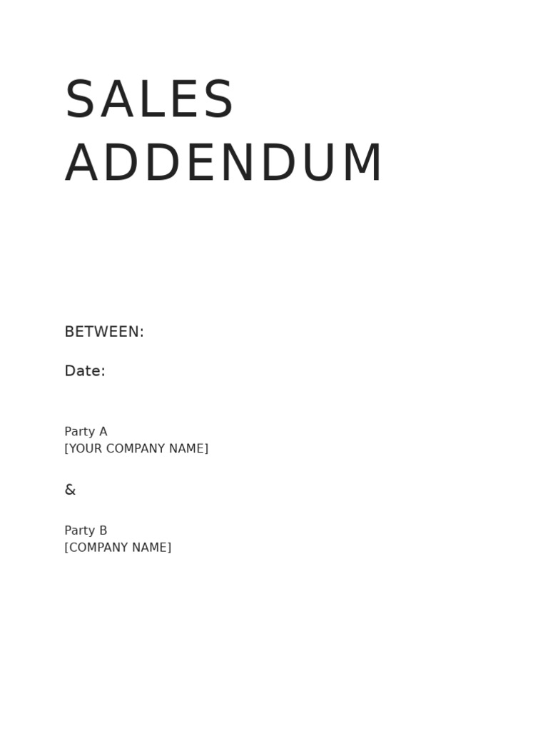 Sales Addendum for Property Exchange | PDF