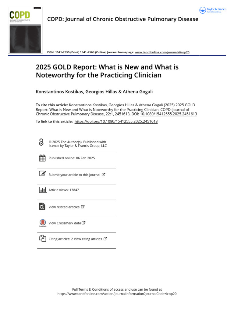 2025 GOLD COPD Guidelines Overview | PDF | Chronic Obstructive ...