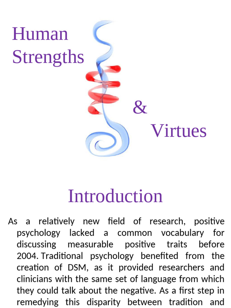 Human Strengths and Virtues PDF Virtue Positive Psychology