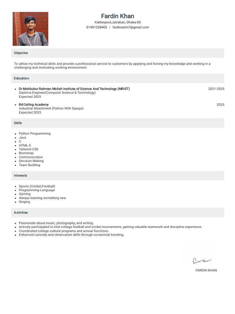 CV - With Photo | PDF